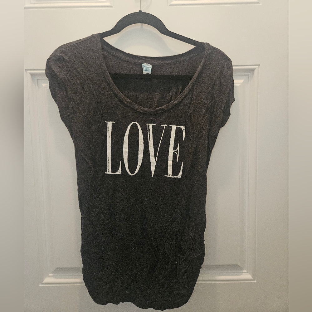 Old Navy Black Graphic Tee with Love Print